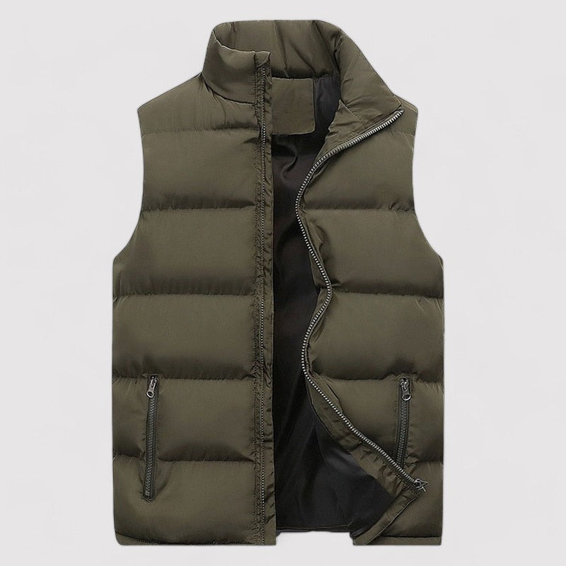 Gilet chaud pour homme avec col montant – Léger, isolant et polyvalent