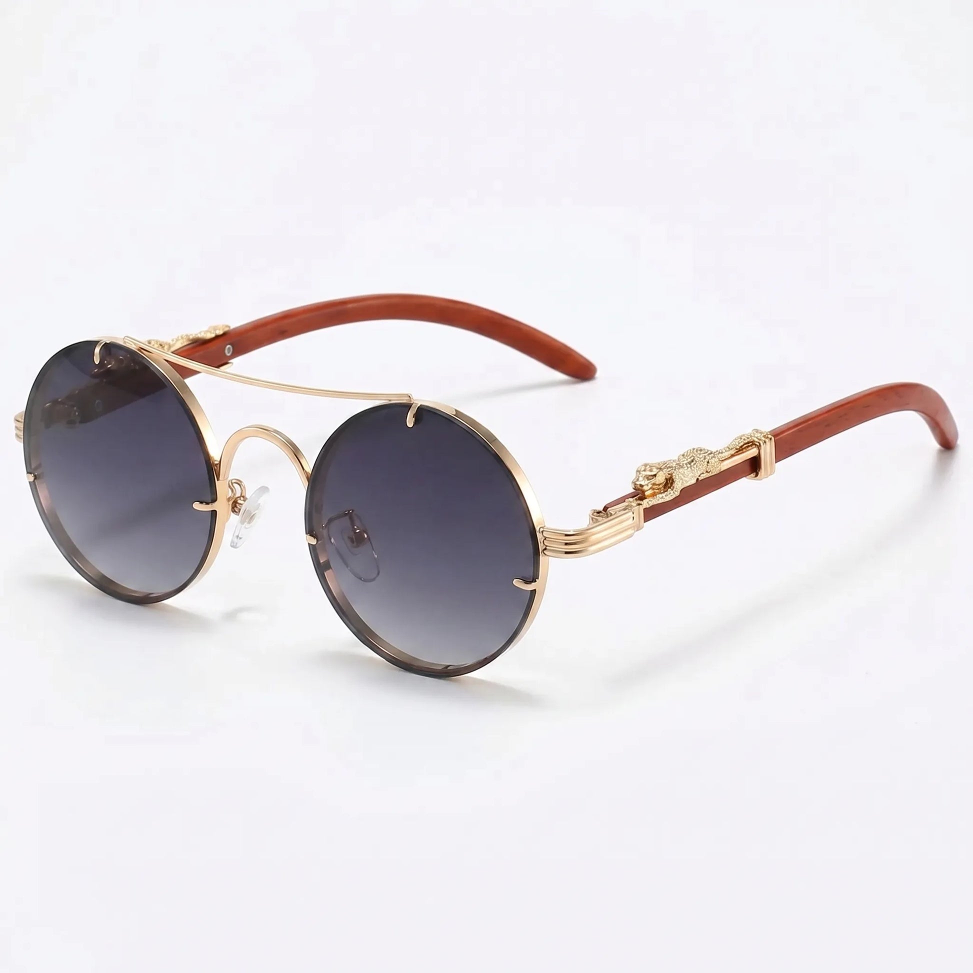Vaultara - Round Frame Retro Steampunk Sunglasses  Outdoor Sun Shading