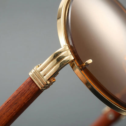 Vaultara - Round Frame Retro Steampunk Sunglasses  Outdoor Sun Shading