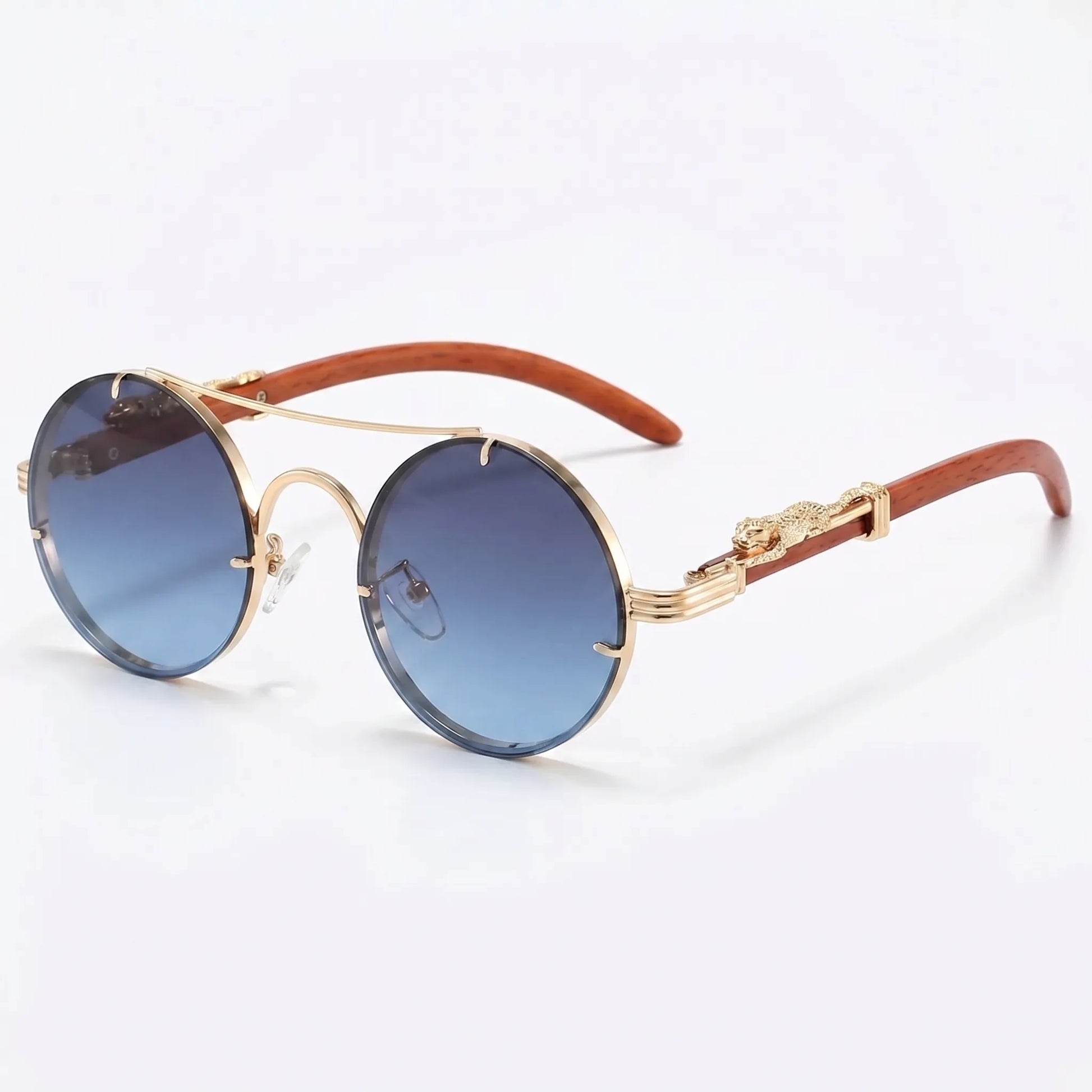 Vaultara - Round Frame Retro Steampunk Sunglasses  Outdoor Sun Shading
