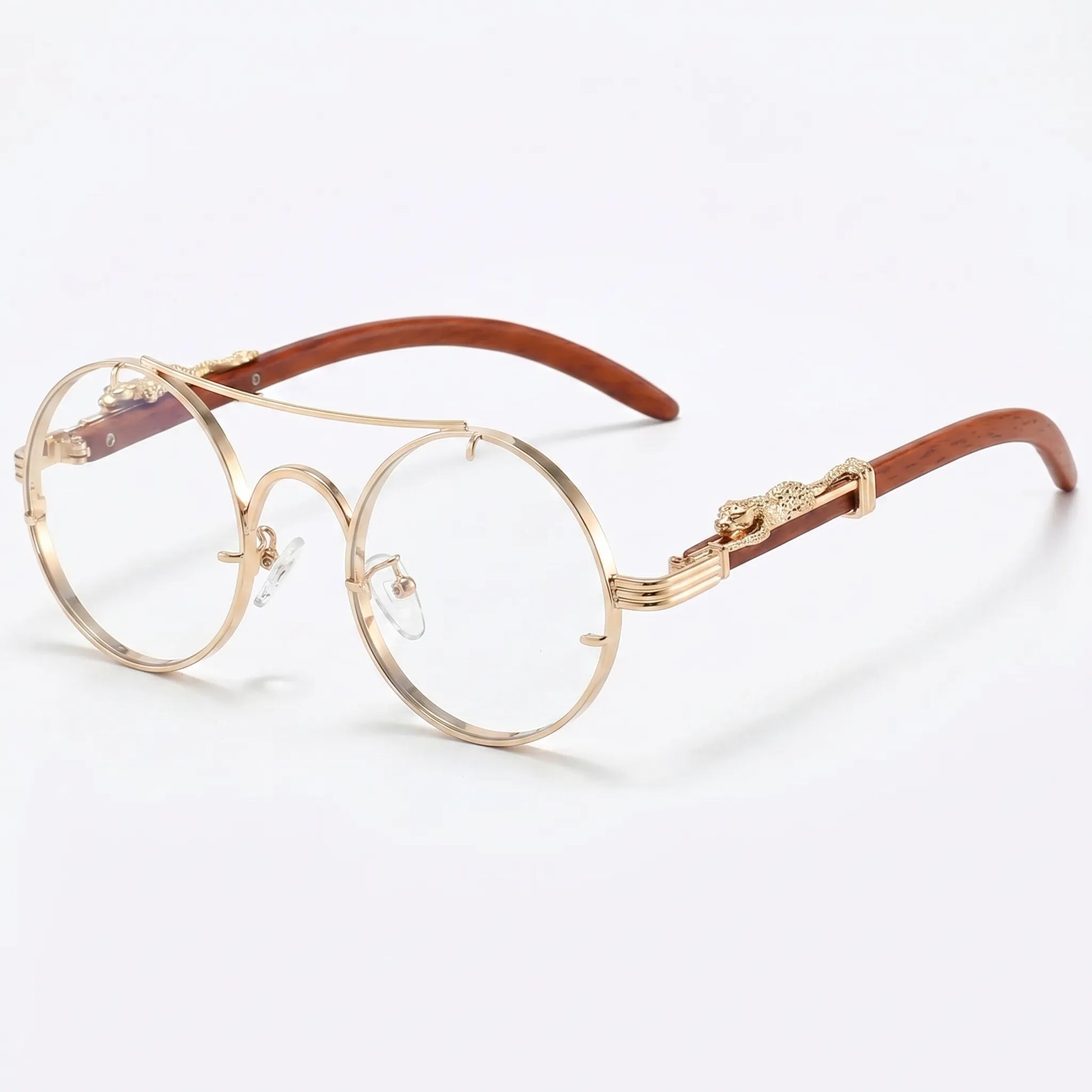 Vaultara - Round Frame Retro Steampunk Sunglasses  Outdoor Sun Shading
