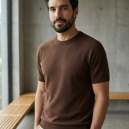 Men's Merino Wool Knit Short Sleeve T-Shirt