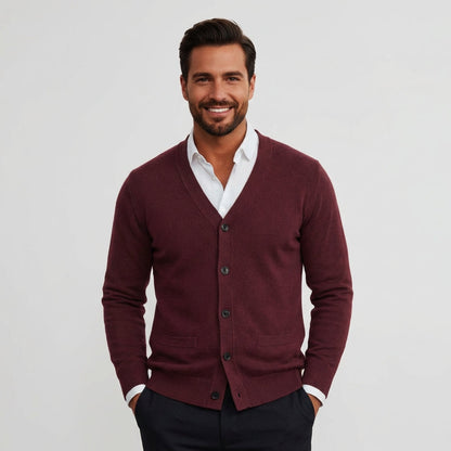 Men's Merino Wool Knit Button Cardigan