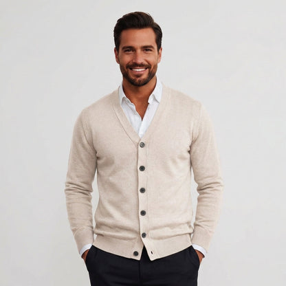 Men's Merino Wool Knit Button Cardigan