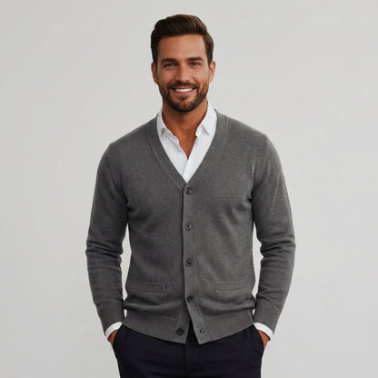 Men's Merino Wool Knit Button Cardigan