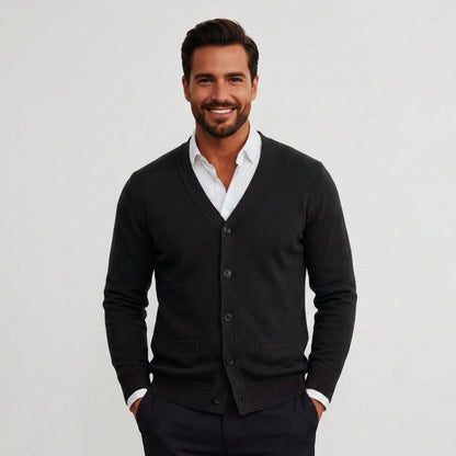 Men's Merino Wool Knit Button Cardigan