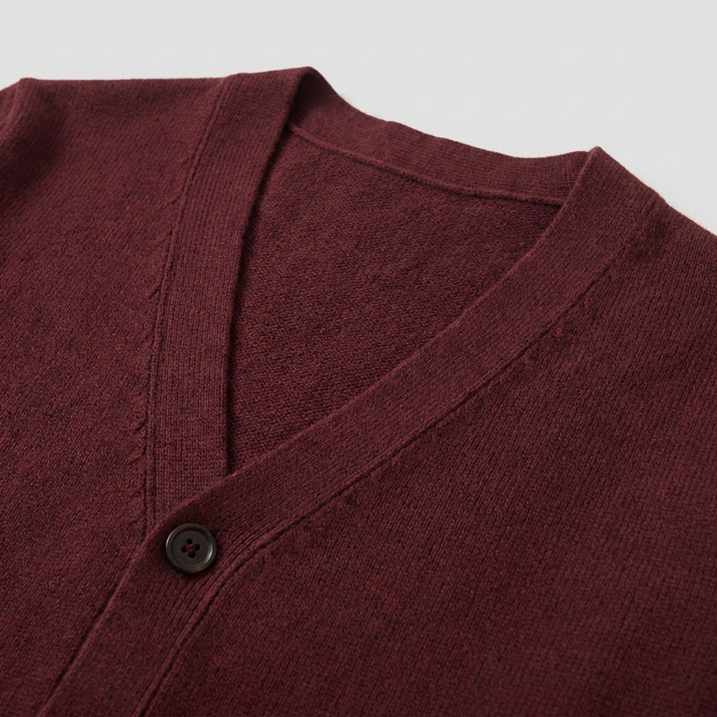 Men's Merino Wool Knit Button Cardigan