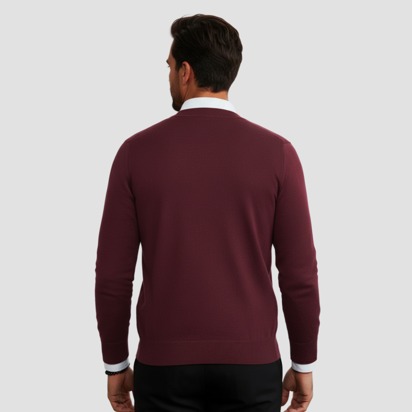 Men's Merino Wool Knit Button Cardigan