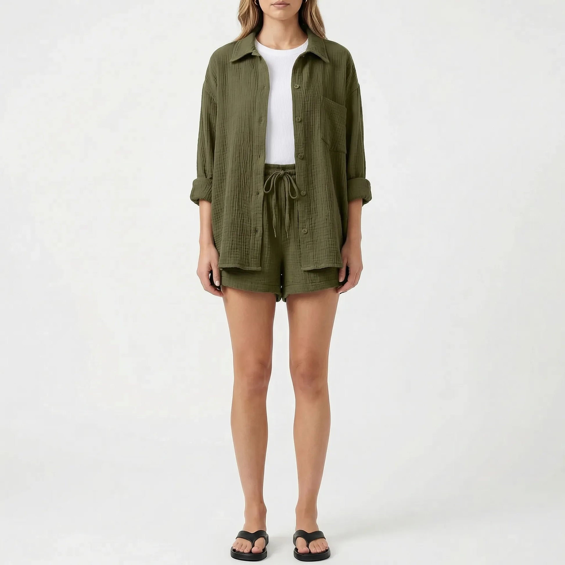 Veranix - Conjunto Holgado De Camisa Y Short 