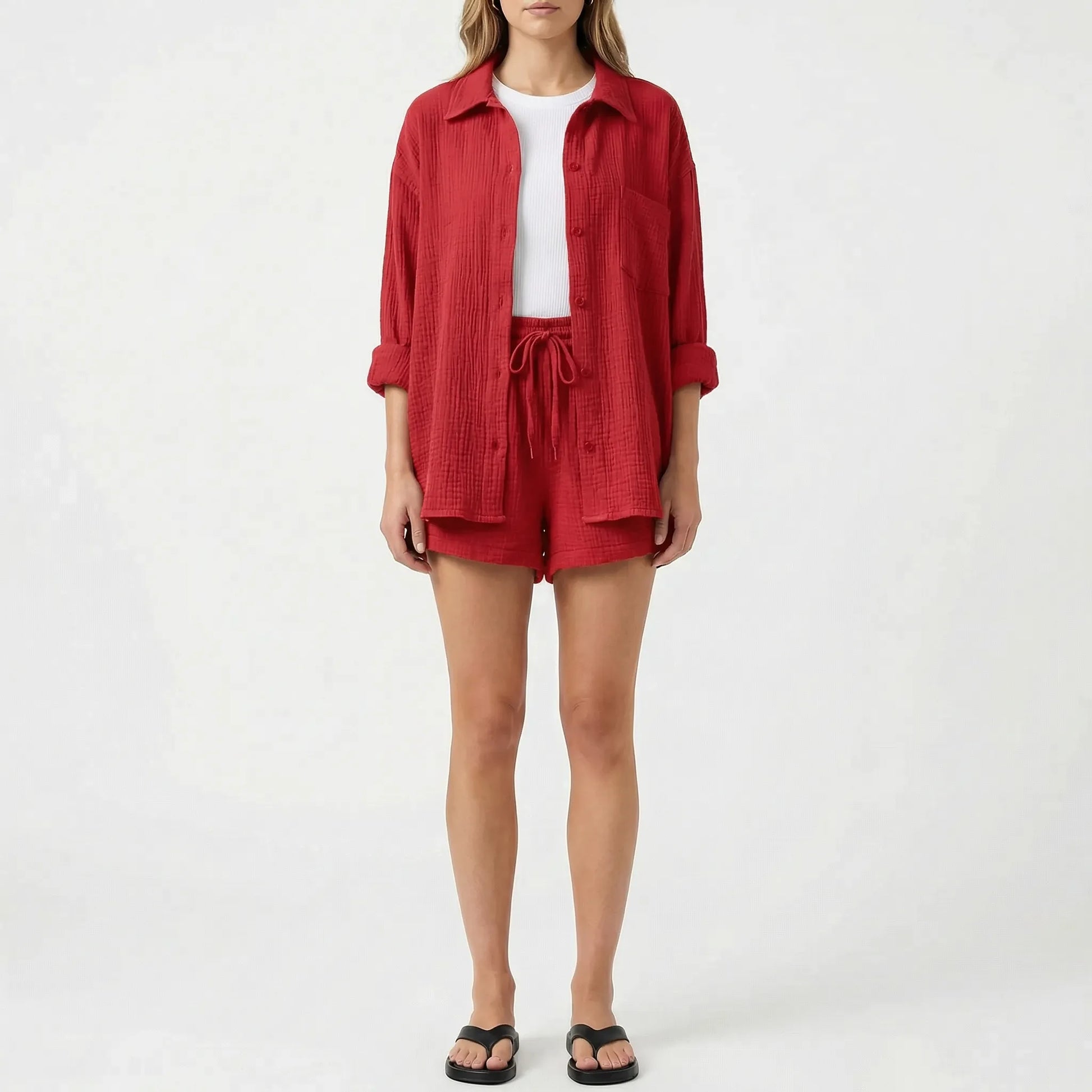 Veranix - Conjunto Holgado De Camisa Y Short 