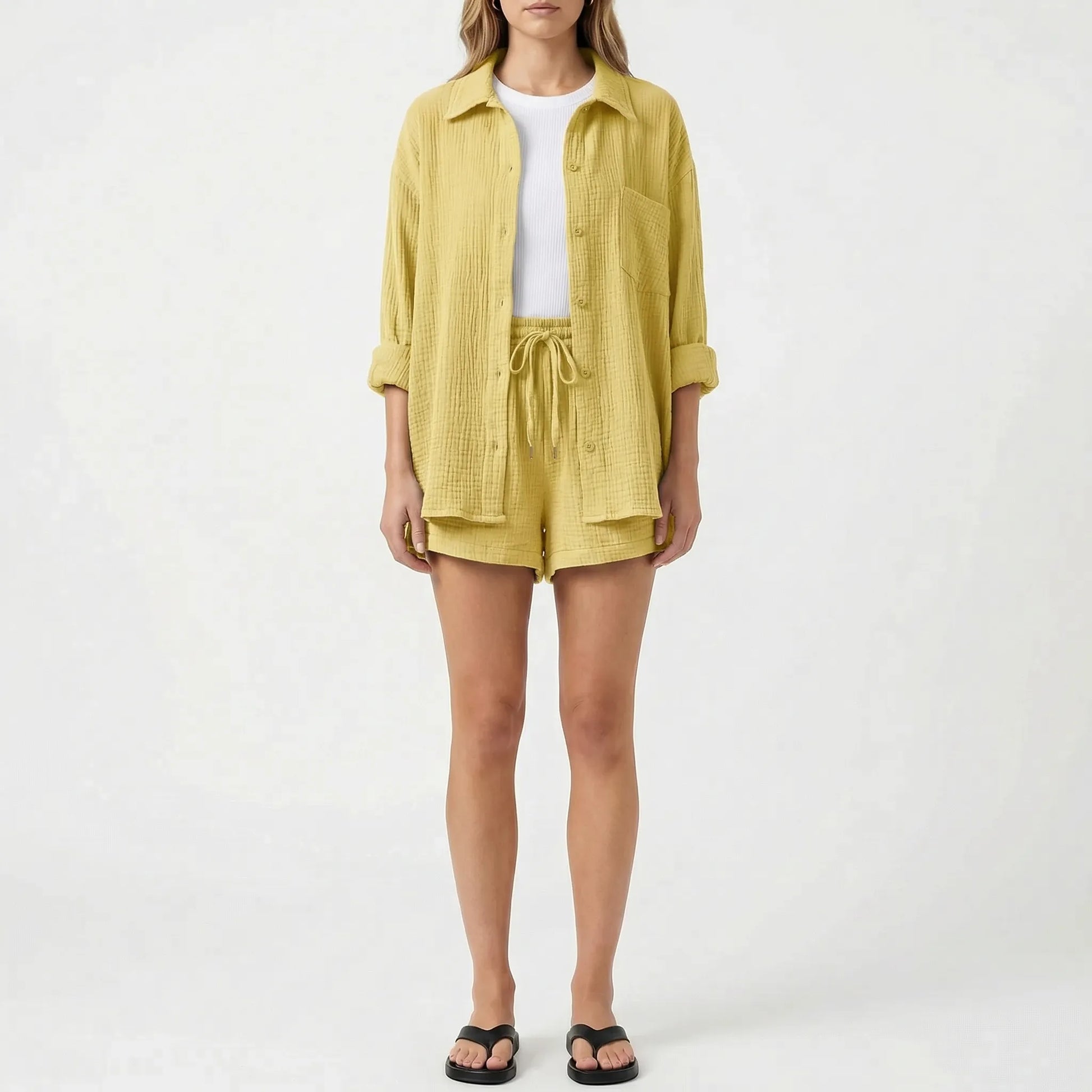 Veranix - Conjunto Holgado De Camisa Y Short 