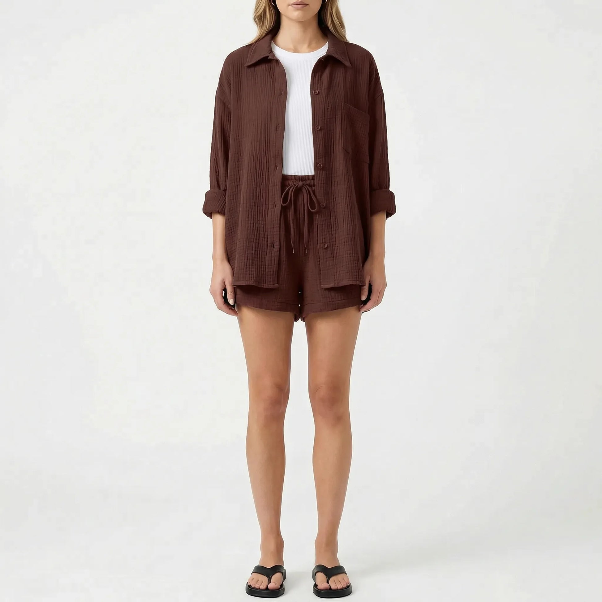 Veranix - Conjunto Holgado De Camisa Y Short 
