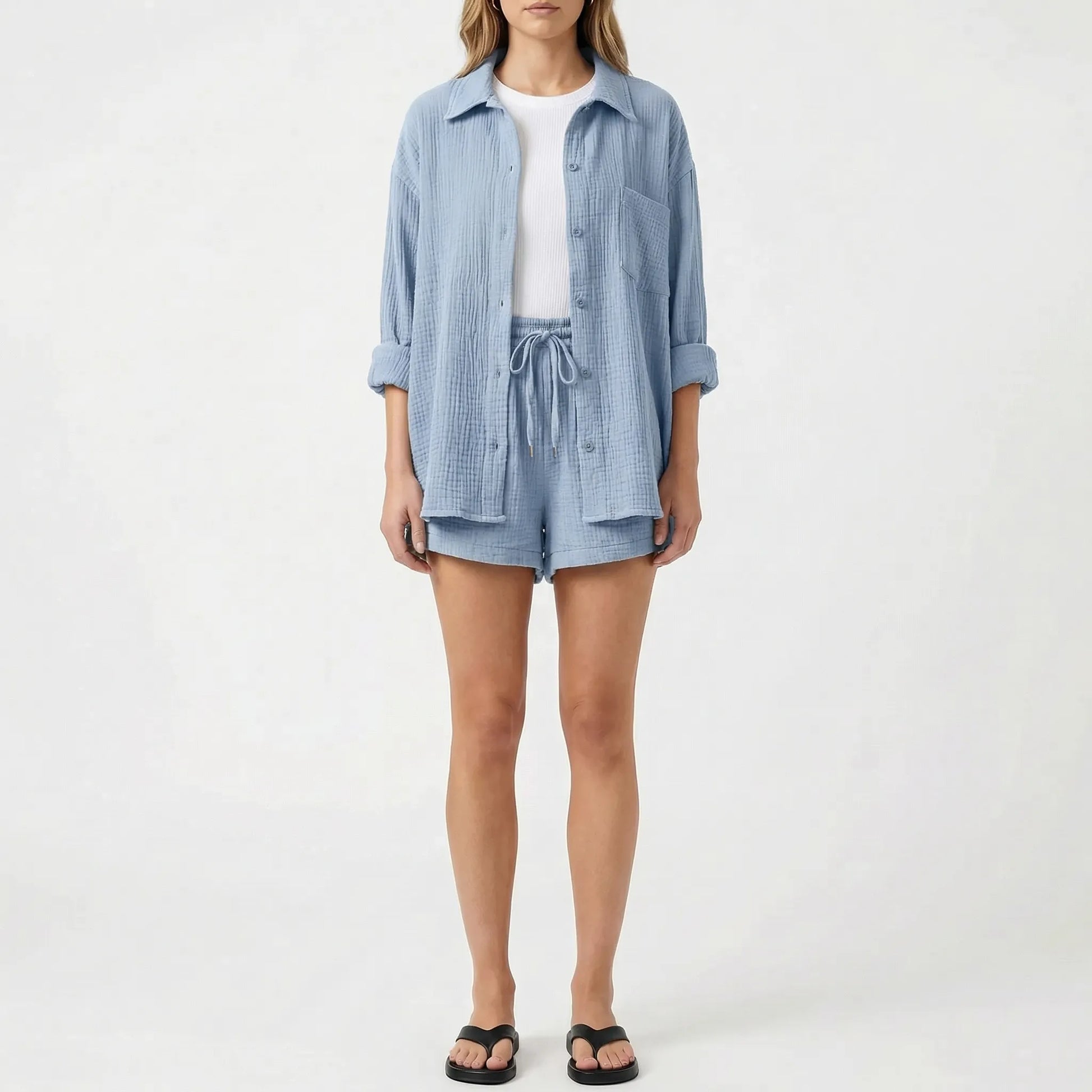 Veranix - Conjunto Holgado De Camisa Y Short 