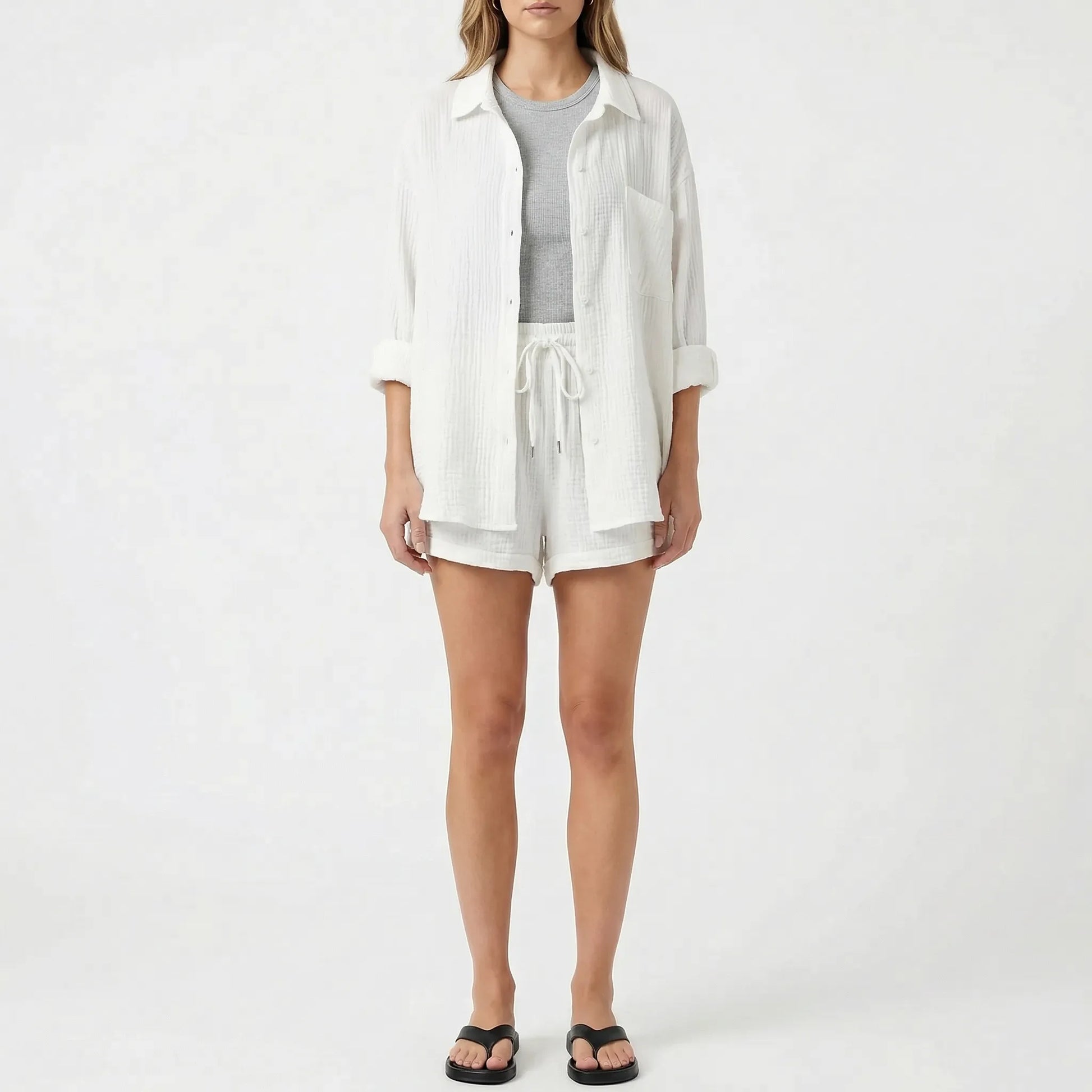 Veranix - Conjunto Holgado De Camisa Y Short 