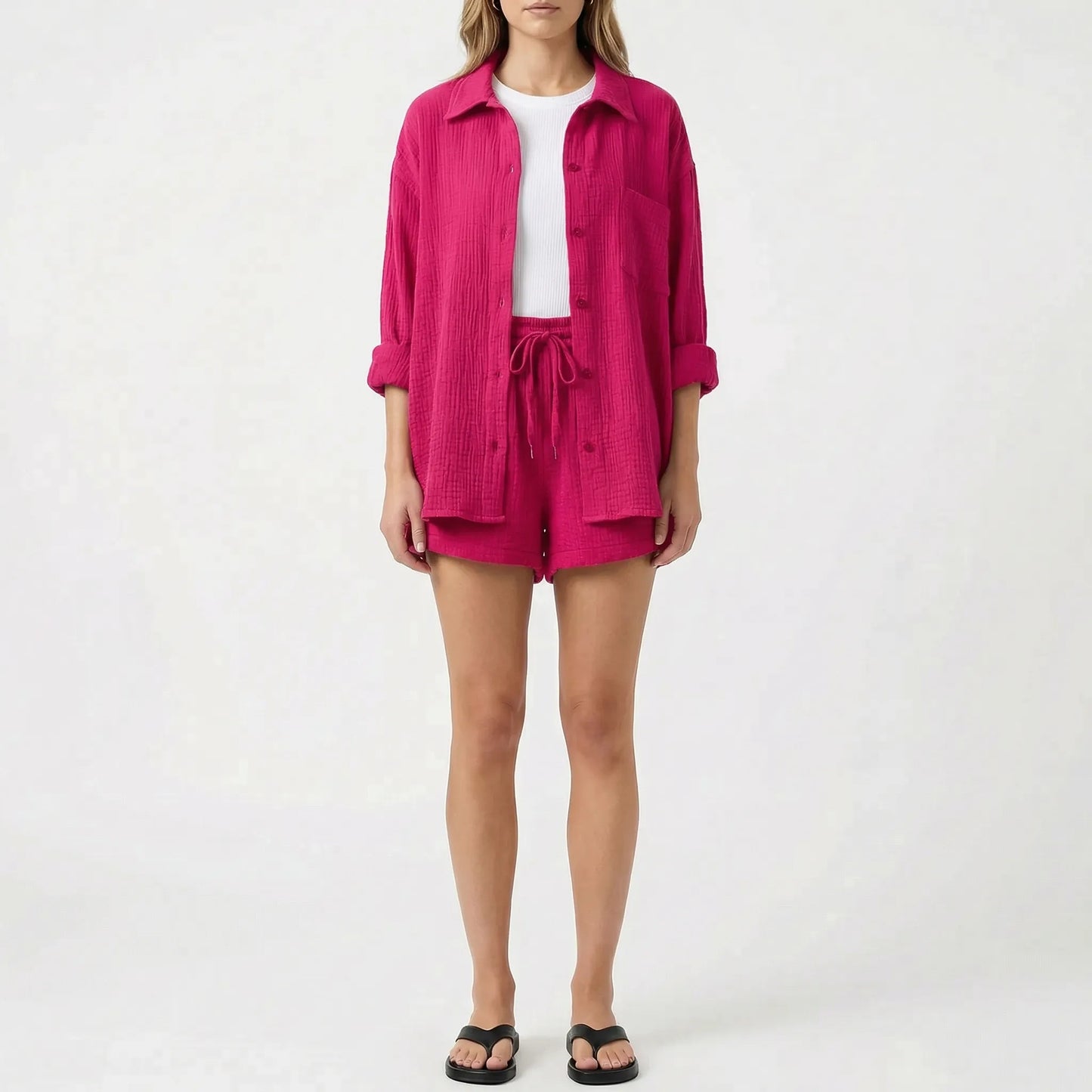 Veranix - Conjunto Holgado De Camisa Y Short 