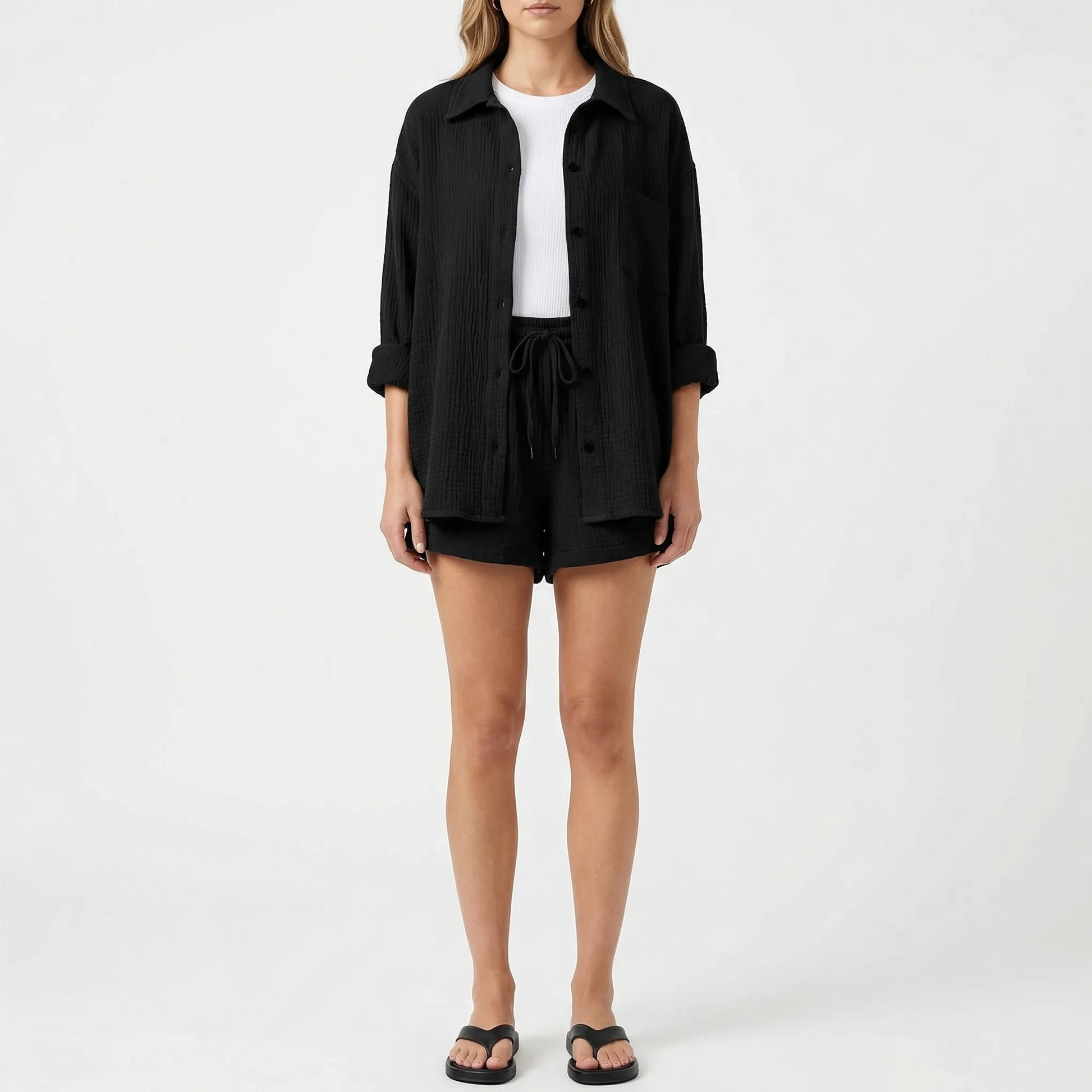 Veranix - Conjunto Holgado De Camisa Y Short 