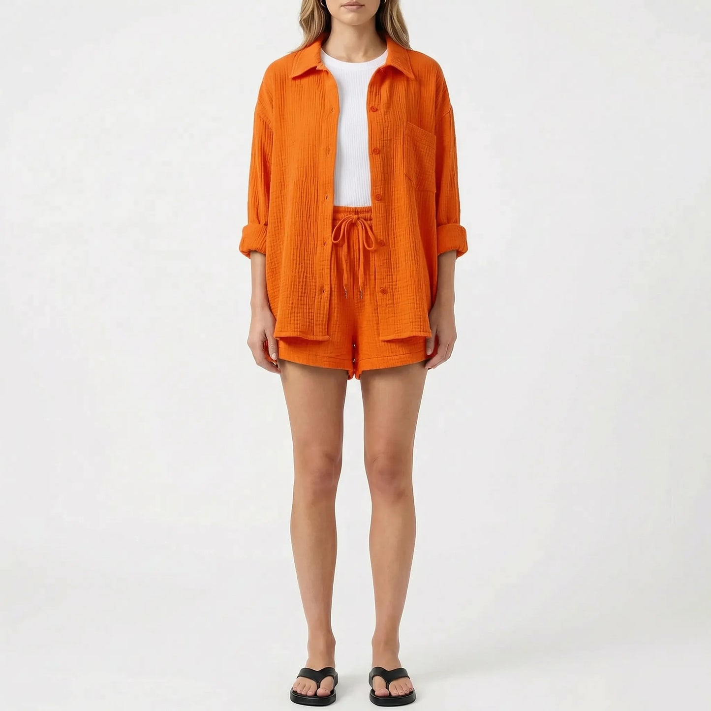 Veranix - Conjunto Holgado De Camisa Y Short 