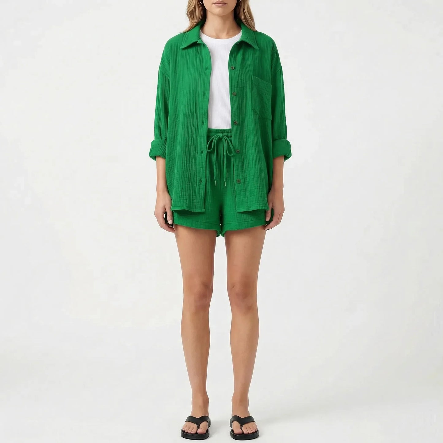 Veranix - Conjunto Holgado De Camisa Y Short 