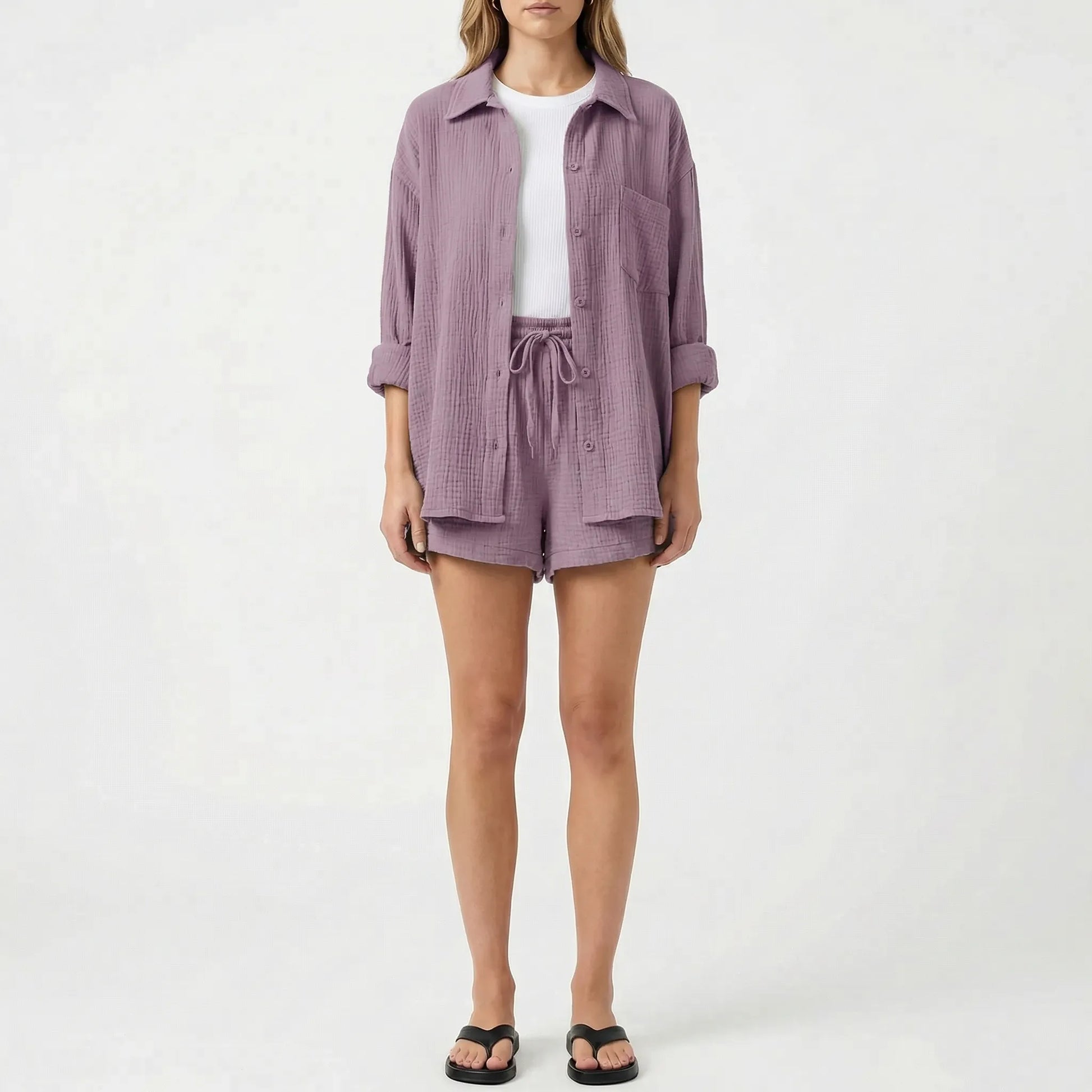 Veranix - Conjunto Holgado De Camisa Y Short 