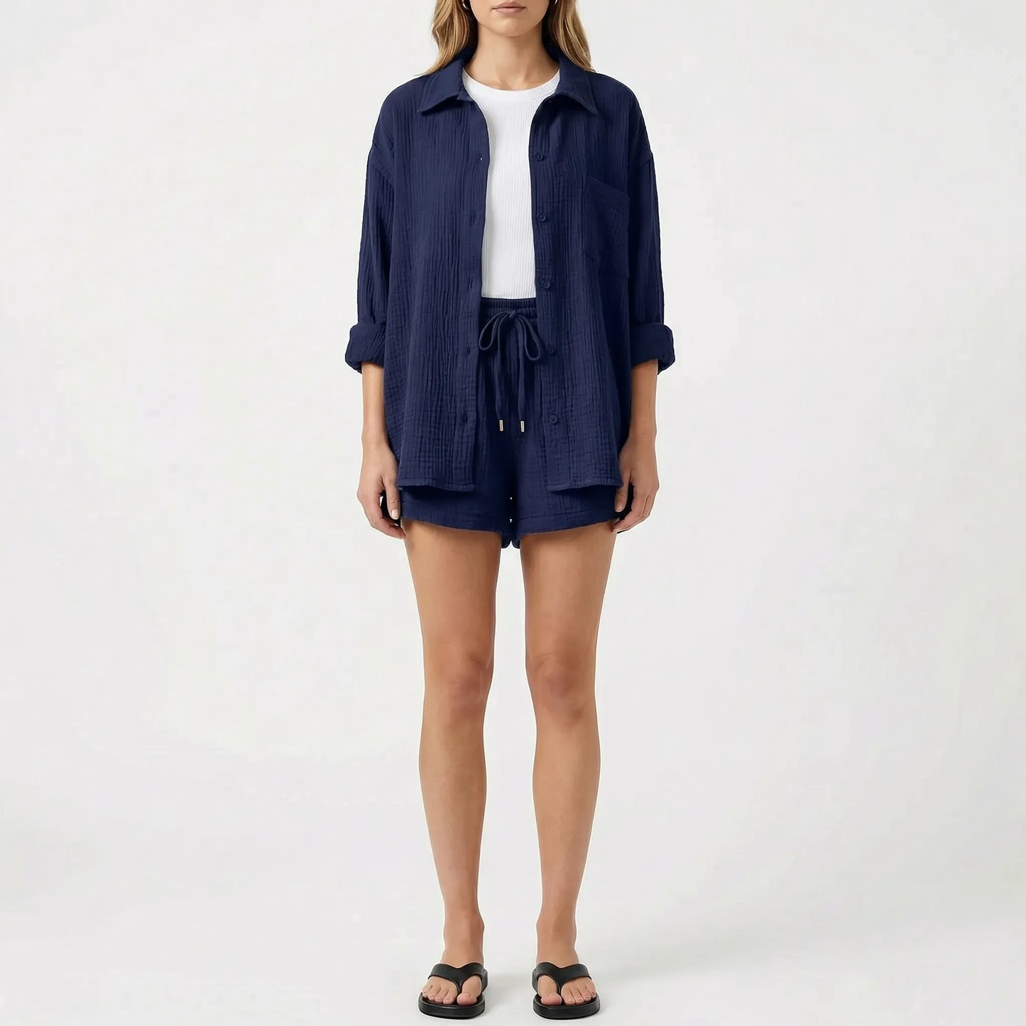 Veranix - Conjunto Holgado De Camisa Y Short 
