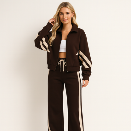 Ensemble Sport Chic Femme Deux Pièces Coupe Flatteuse