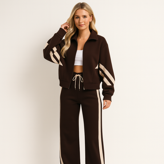 Ensemble Sport Chic Femme Deux Pièces Coupe Flatteuse