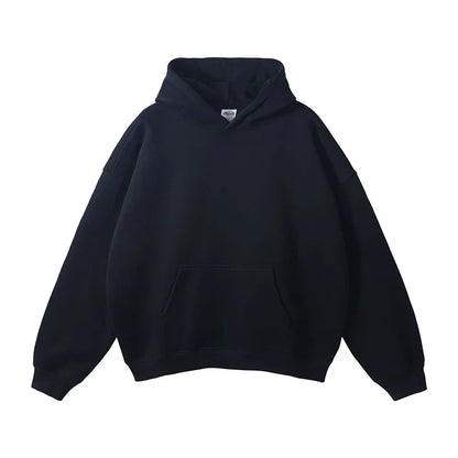 Sweat à capuche noir unisexe, style décontracté, avec poche kangourou. Vêtement chaud et confortable, idéal pour l'automne et l'hiver.