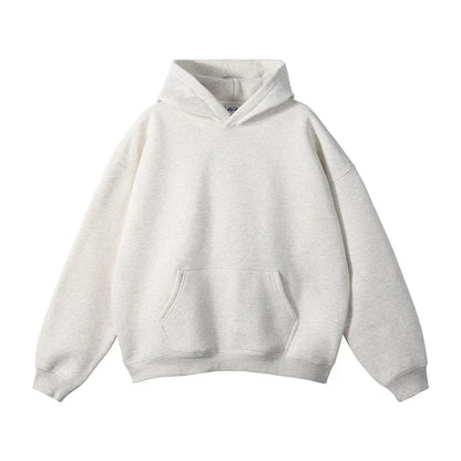 Sweat à capuche gris clair unisexe, style décontracté, avec poche kangourou. Vêtement confortable idéal pour l'automne et l'hiver.