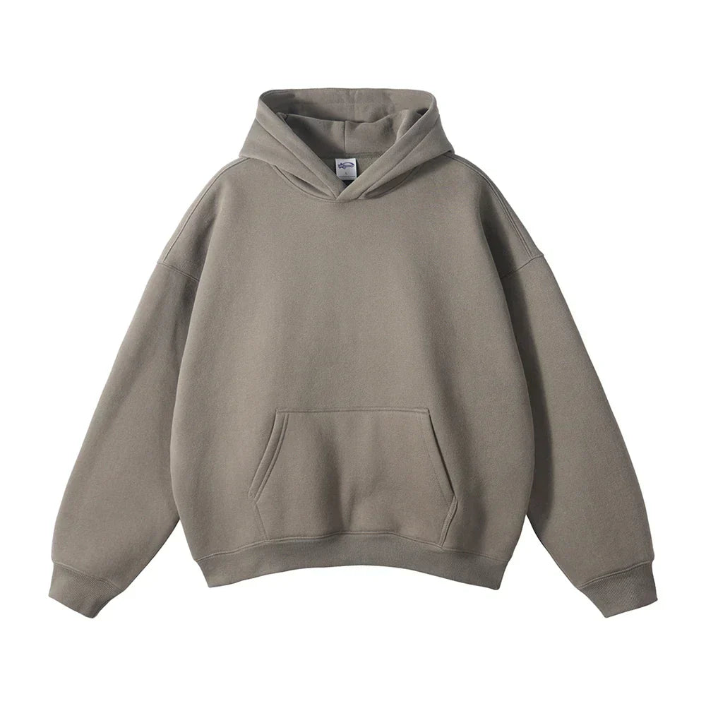 Sweat à capuche gris unisexe, style décontracté, poche kangourou, manches longues, idéal pour mode urbaine et confort quotidien.