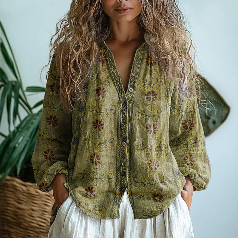 Duval Paris™ | Blouse rétro imprimée