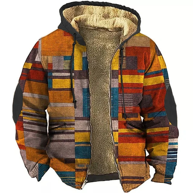 Vest met Capuchon Heren | Patchwork Design & Warm Draagcomfort