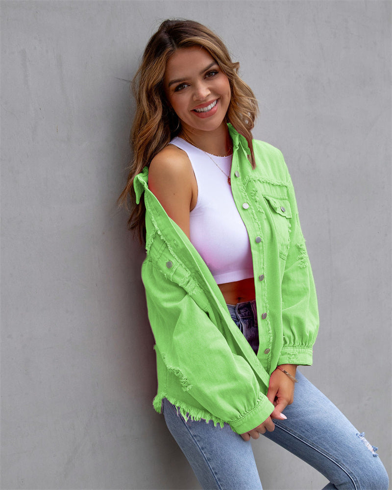 Veste en Jean Femme Colorée Printanière 8