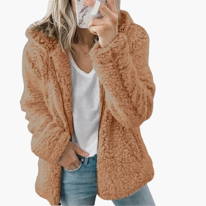 Teddyjacke für Damen mit Kapuze und Fleecejacke mit Kapuze