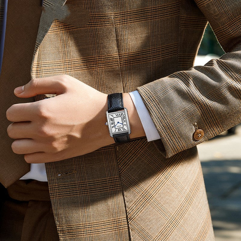 Montre rectangulaire pour homme – design élégant et intemporel
