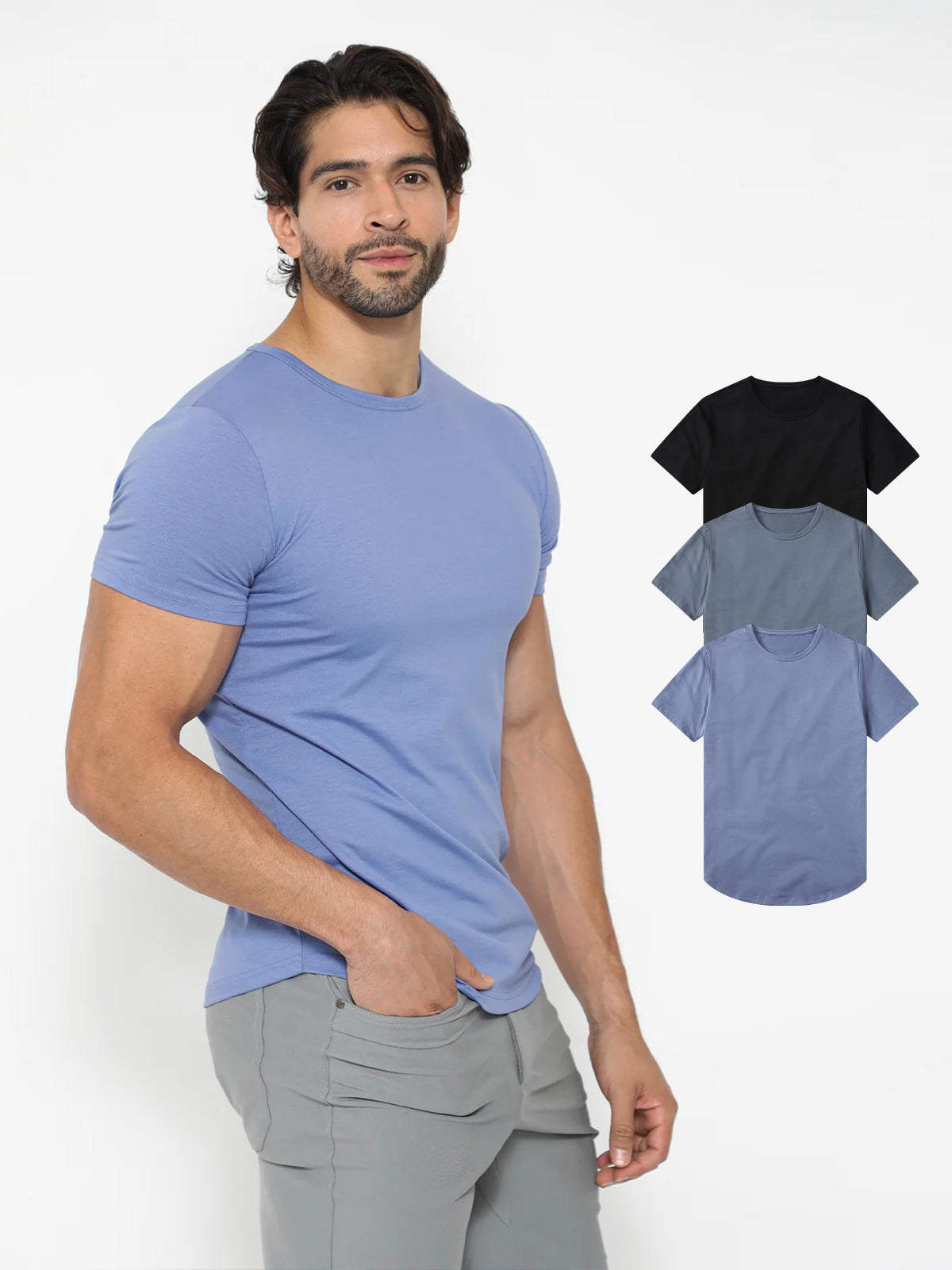 3-Pack KYAN Curved-Hem Shirt Korte Mouwen