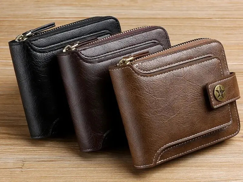 Vintage-Geldbörse mit Rundum-Reißverschluss, Kartenfächern & Münzfach Zorenza