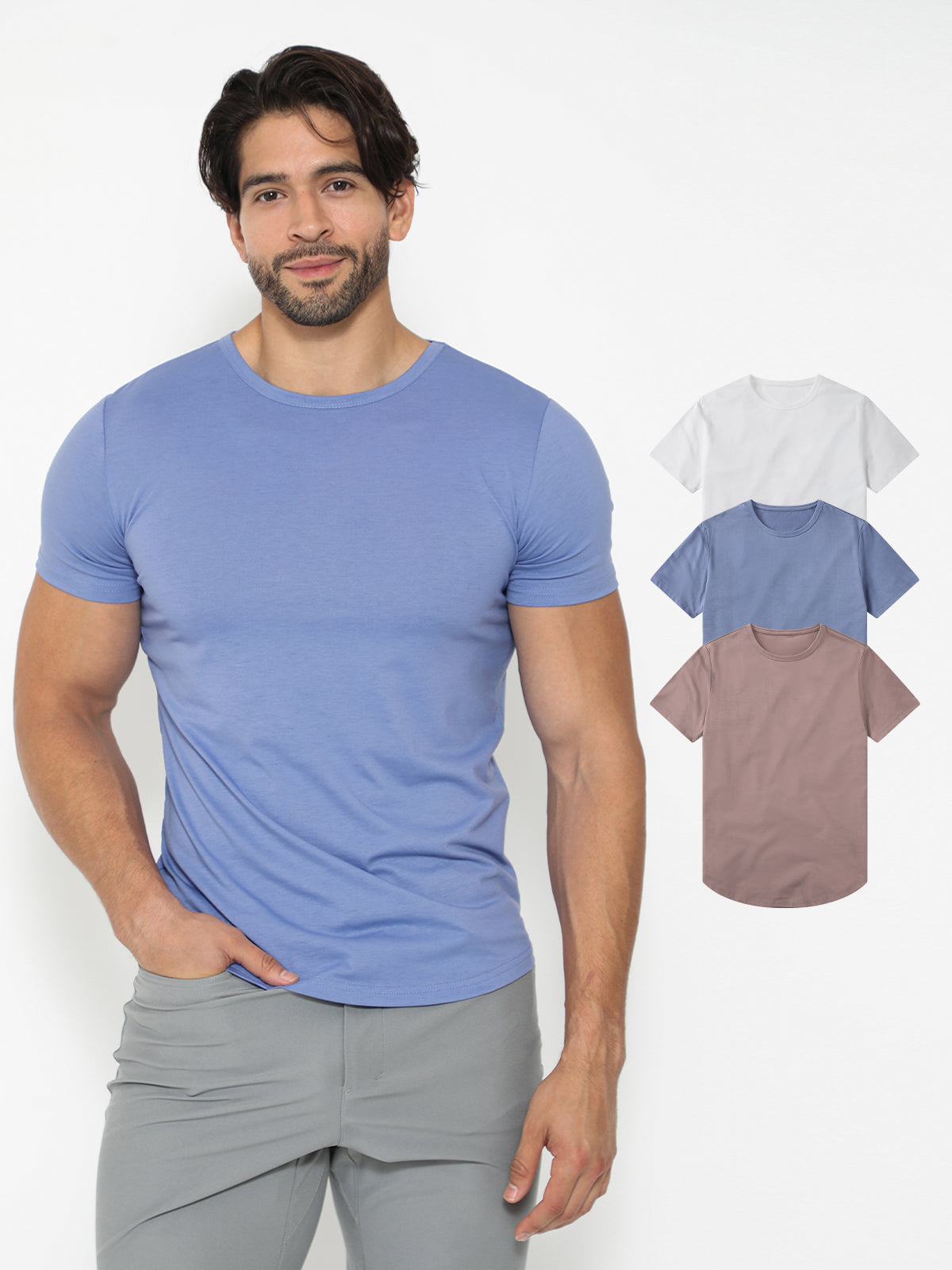 3-Pack KYAN Curved-Hem Shirt Korte Mouwen