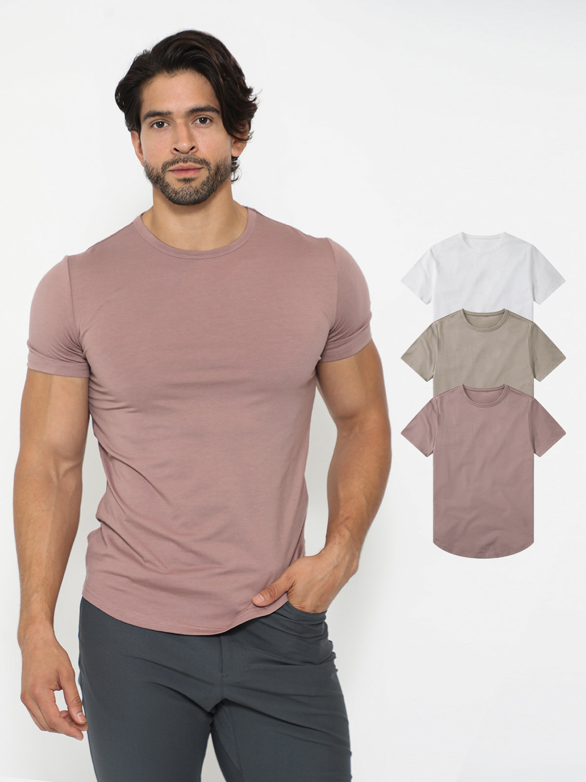 3-Pack KYAN Curved-Hem Shirt Korte Mouwen