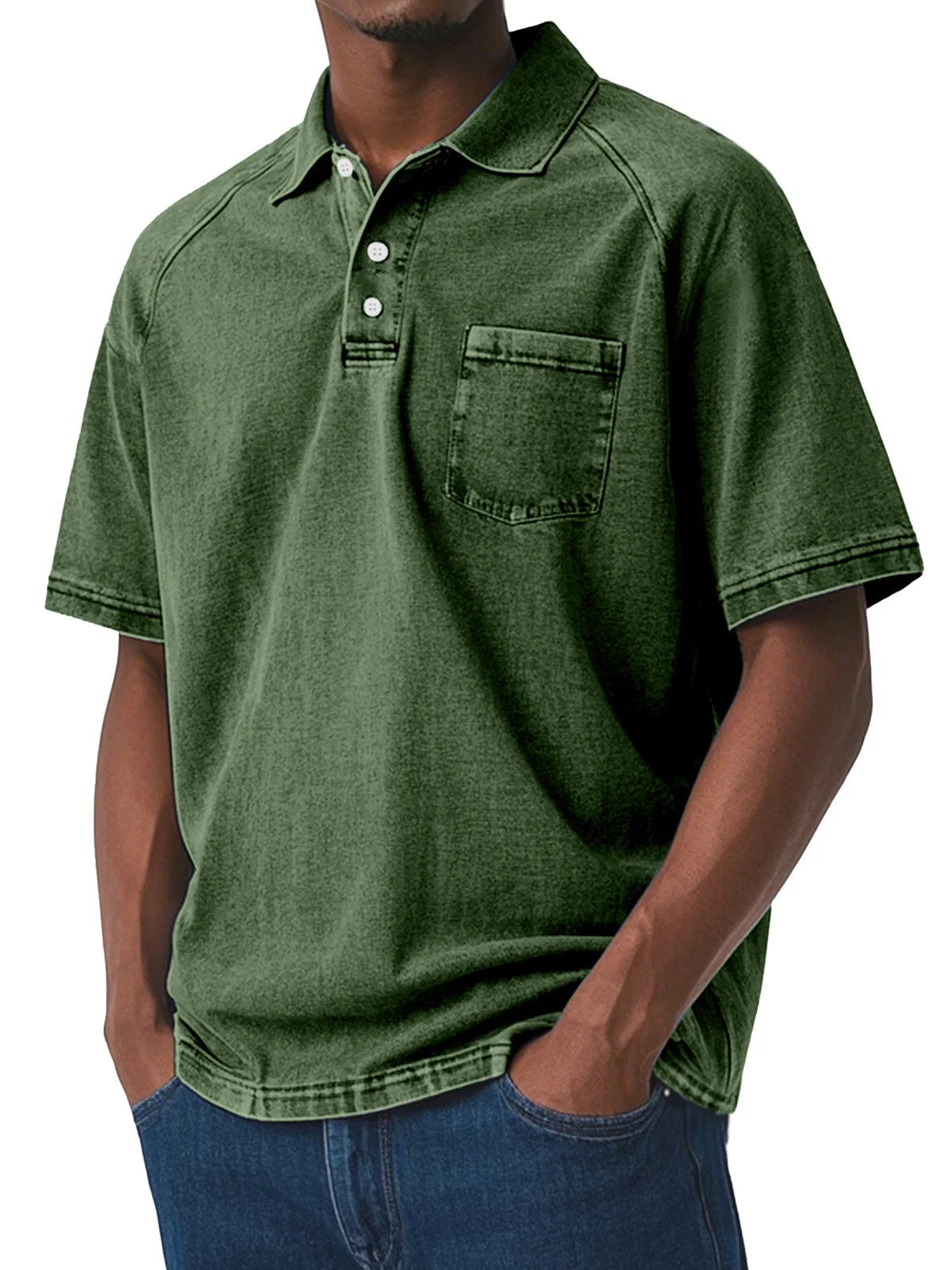 Vintage Poloshirt Heren | Stijlvol en Zacht Shirt met Kraag en Borstzak