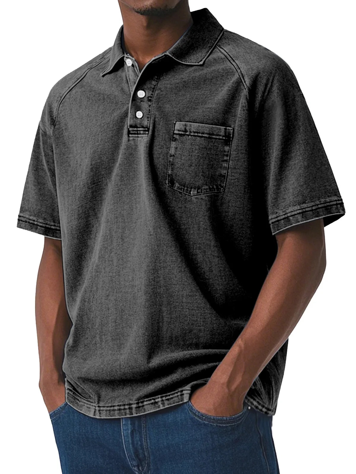 Vintage Poloshirt Heren | Stijlvol en Zacht Shirt met Kraag en Borstzak