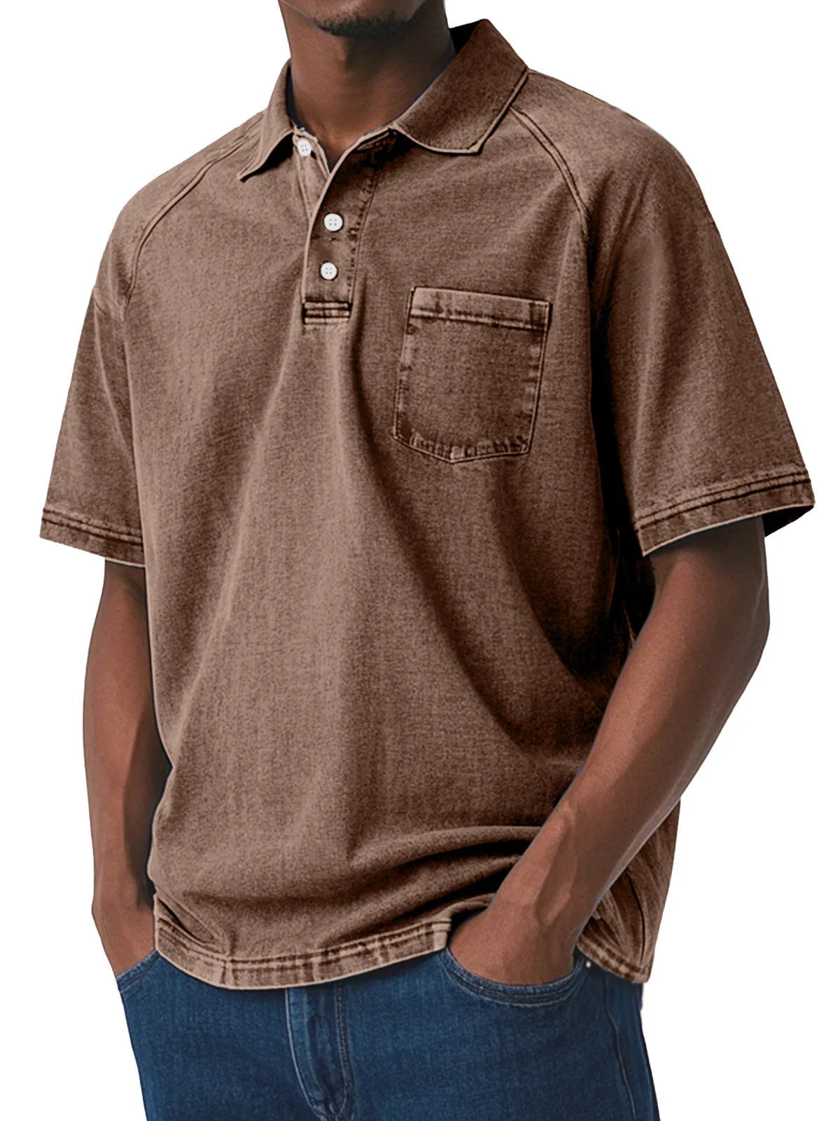 Vintage Poloshirt Heren | Stijlvol en Zacht Shirt met Kraag en Borstzak