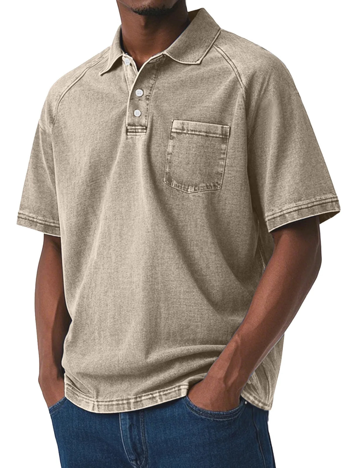 Vintage Poloshirt Heren | Stijlvol en Zacht Shirt met Kraag en Borstzak