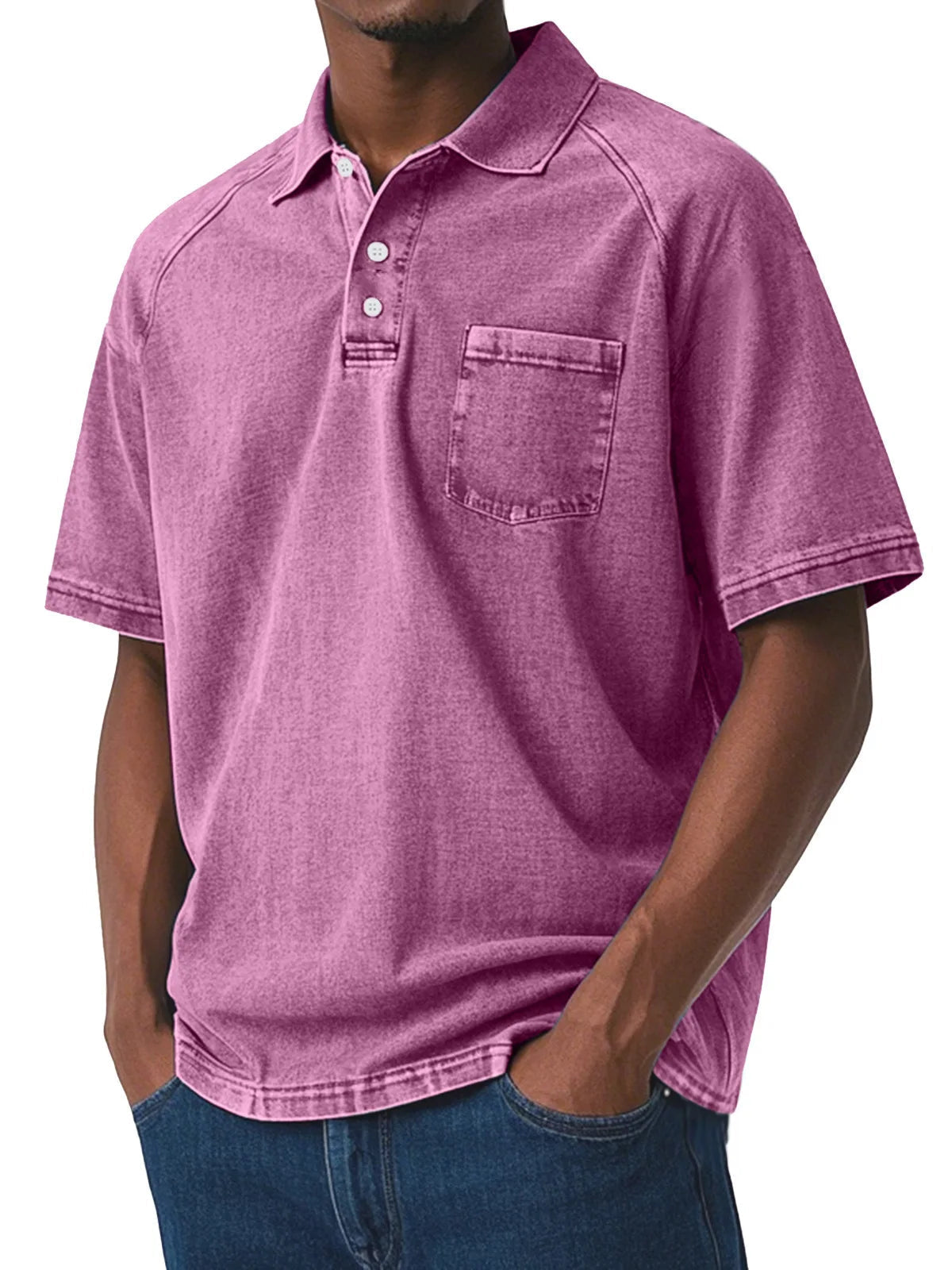 Vintage Poloshirt Heren | Stijlvol en Zacht Shirt met Kraag en Borstzak