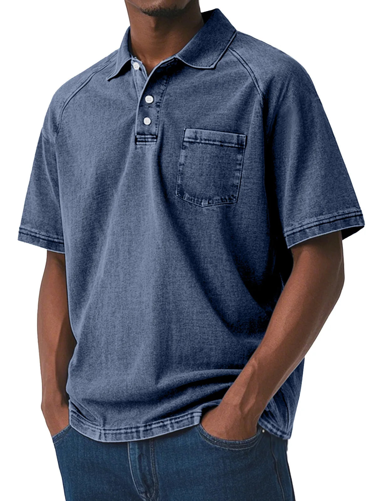 Vintage Poloshirt Heren | Stijlvol en Zacht Shirt met Kraag en Borstzak