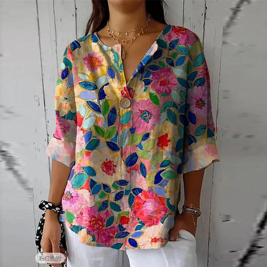 FLORÉLIA™ – Lightweight Floral Elegance Blouse