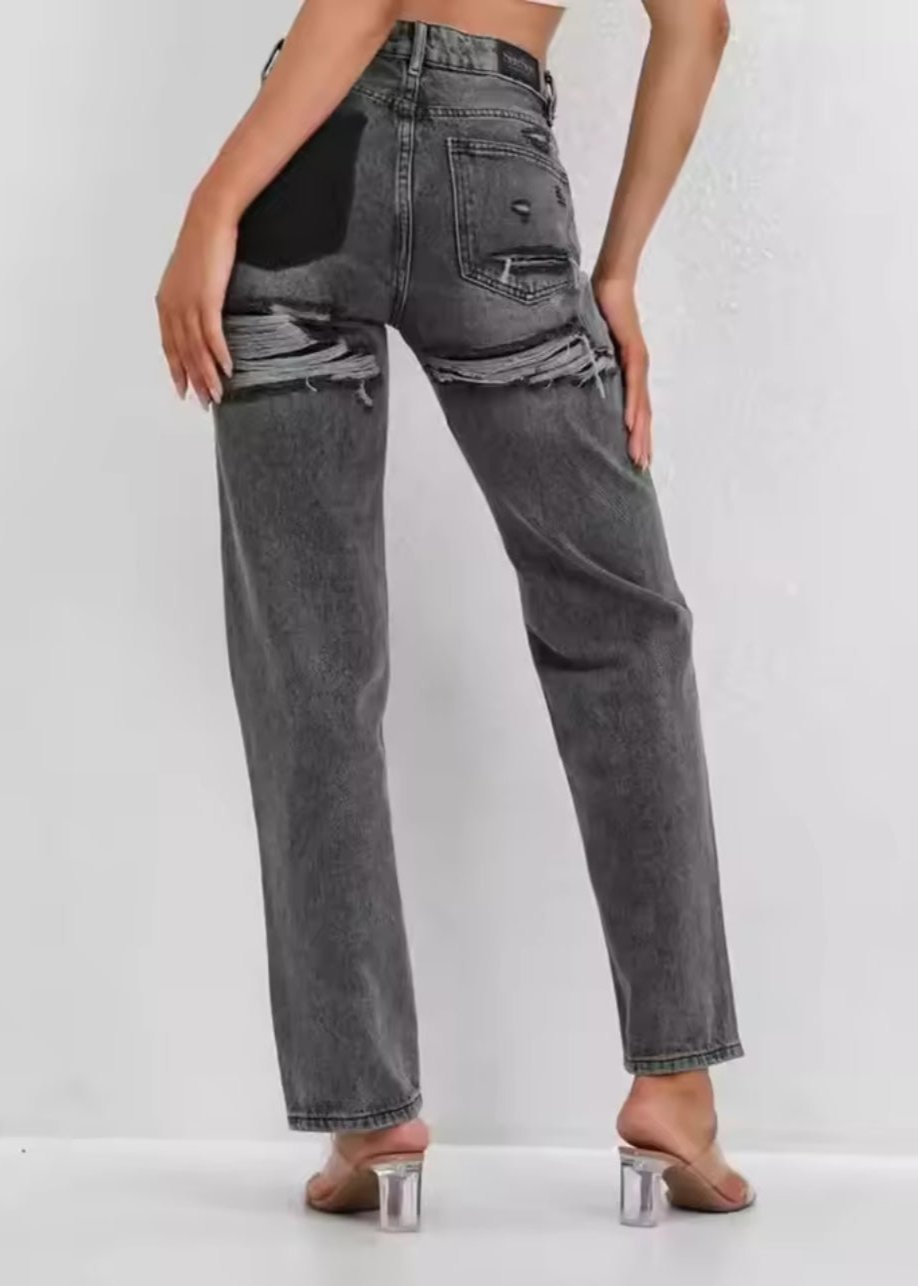 Vintage Ripped Jeans met Uniek Patchwork Detail 3