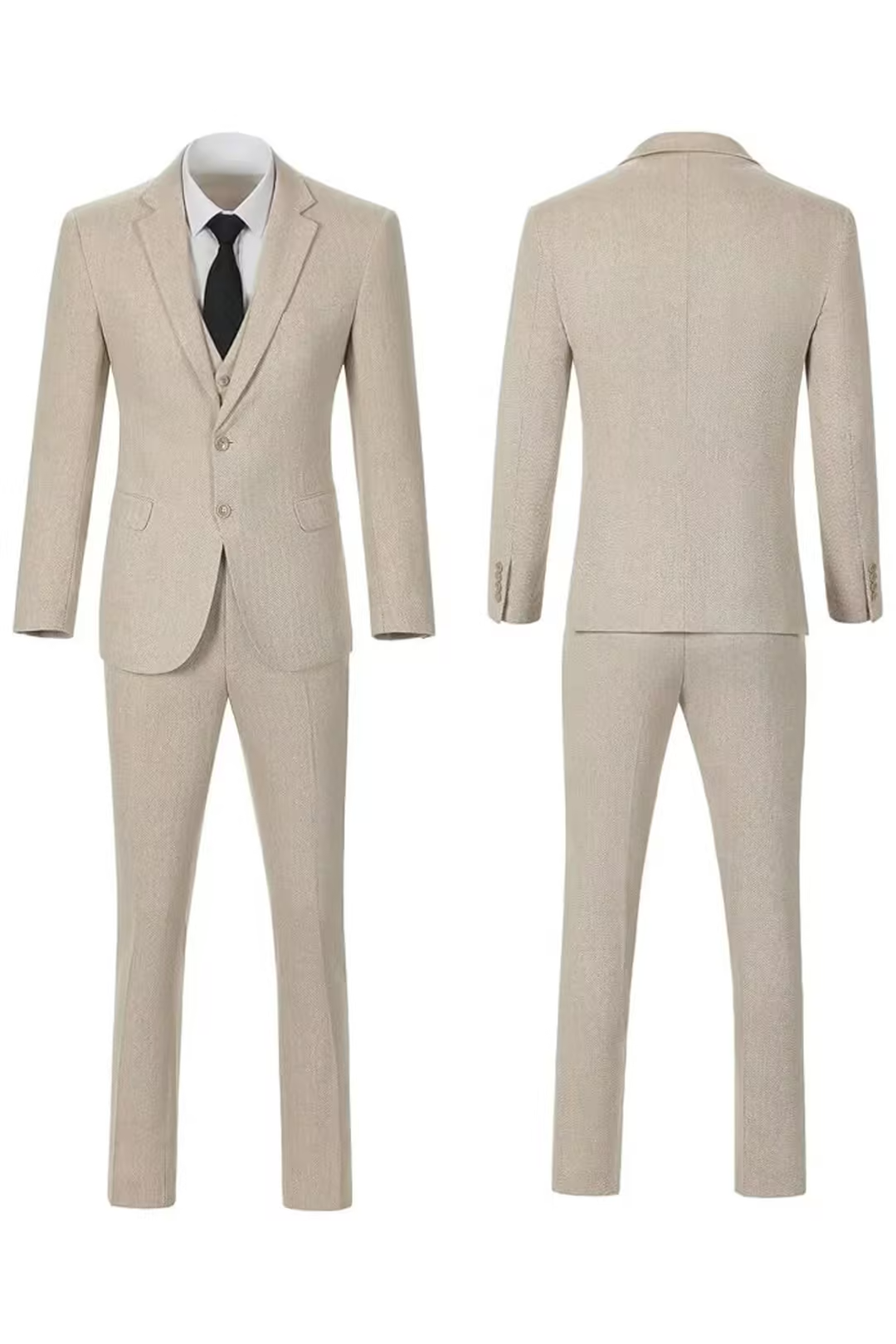 Vintage | Slim-fit tweedpak met visgraatmotief 4