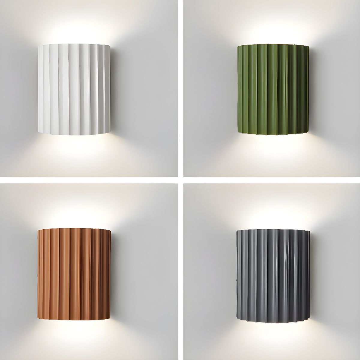 Modern Half-Round Resin Wall Lamp for Living Room | Up & Down Lighting | G9 Dual Light Fixture | Contemporary Indoor Wall Sconce