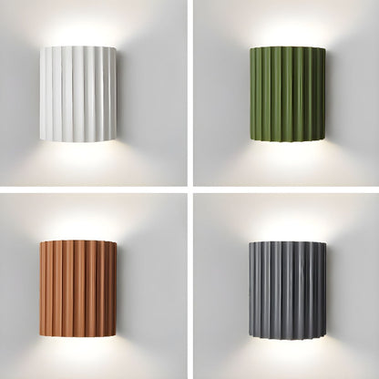 Modern Half-Round Resin Wall Lamp for Living Room | Up & Down Lighting | G9 Dual Light Fixture | Contemporary Indoor Wall Sconce