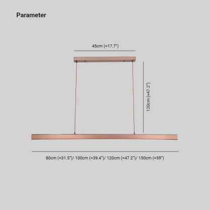 Hanglamp Rechthoekig LED Dimbaar Zwart Bruin Metaal Acryl Eettafel Woonkamer 80-150cm | Restfield
